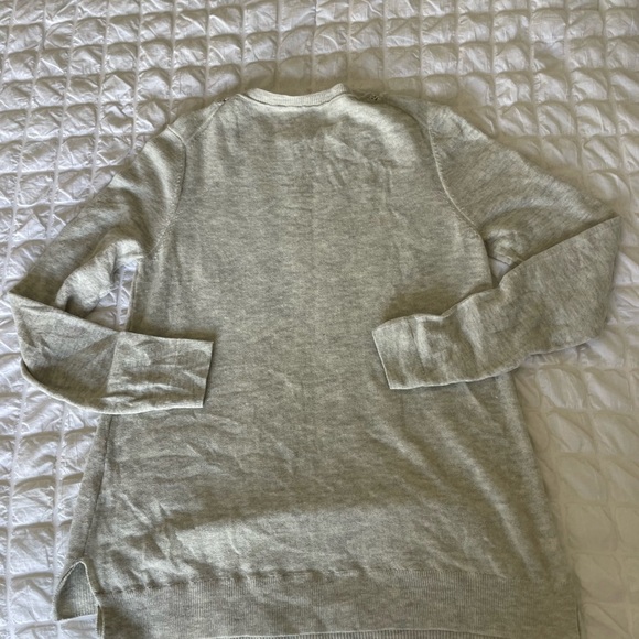 Rebecca Taylor Lambswool Cashmere blend Soft Gray Knit sweater top - Picture 8 of 9